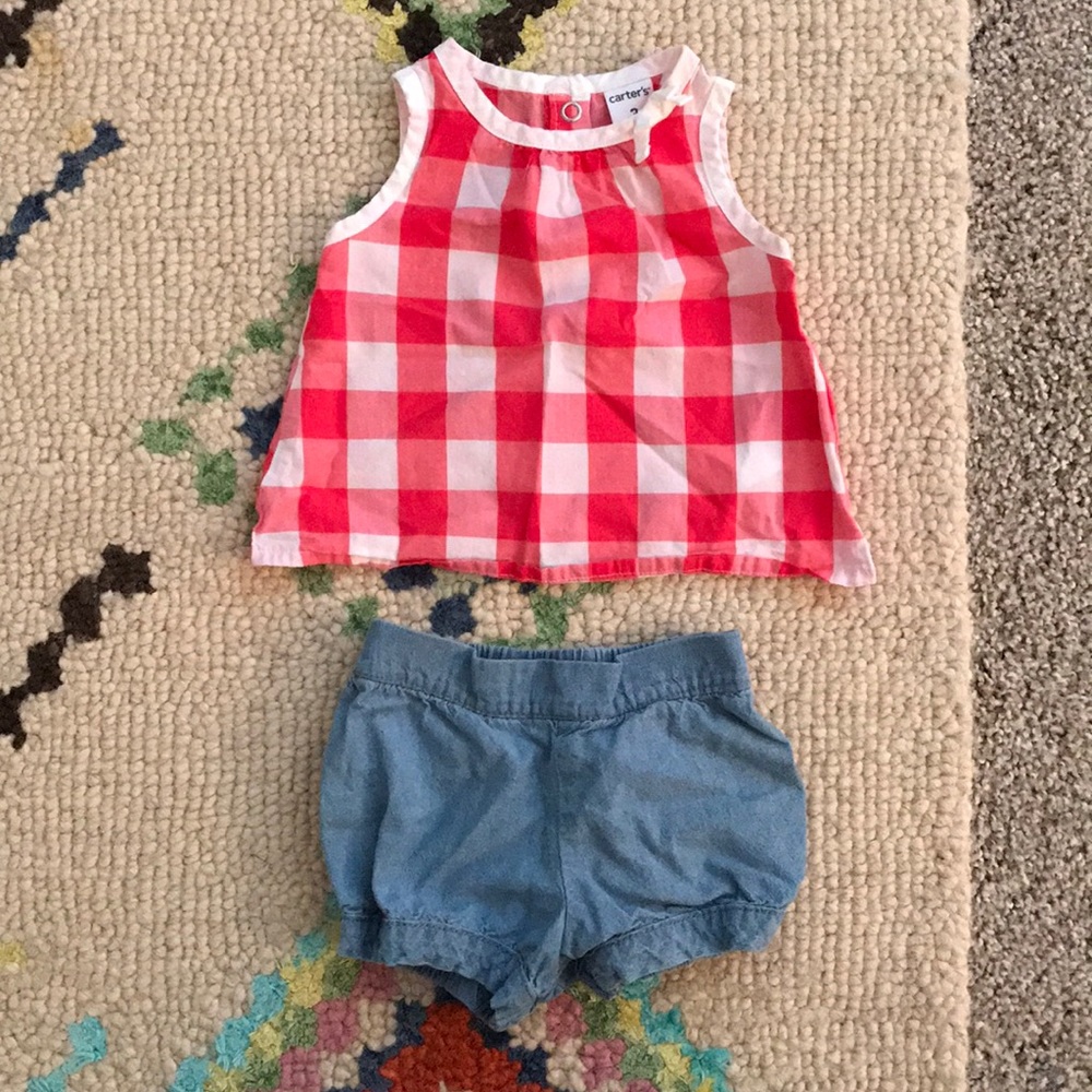 Carter's Gingham Tank and Chambray Shorts